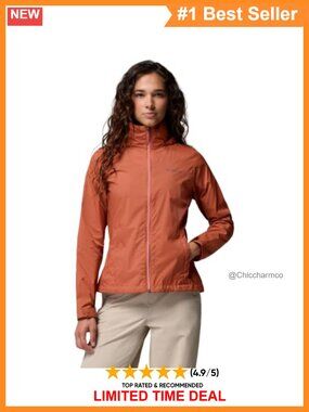 Packable Rain Jacket with Stowaway Hood OMNI-SHIELD Long Sleeve Anorak